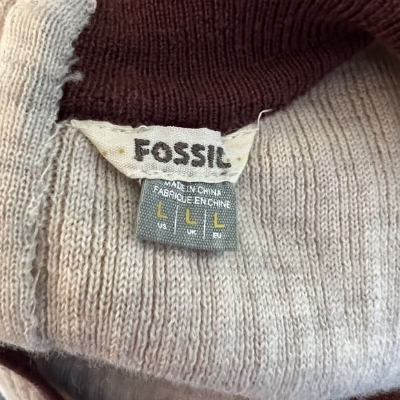 FOSSIL Vintage Soft wool Fit & Flare Sweater Dress L - Picture 8 of 9